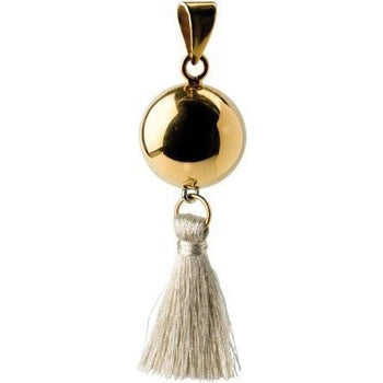 Llamador de ángeles Bola Dorada con Borla Gris - Babylonia