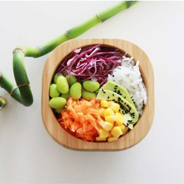 Bol de bambú con ventosa + cuchara Verde - Eco Rascals