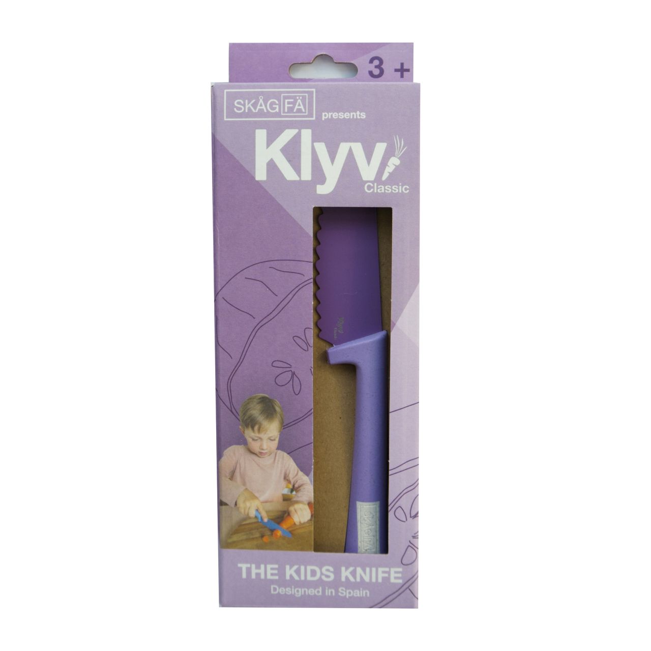 Cuchillo Seguro para Niños Klyv Classic Lavender - Skagfa