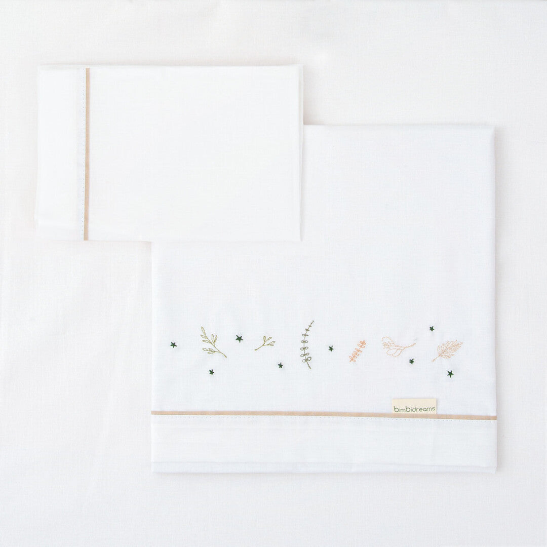 Juego de sábanas cuna 3 piezas Botanic Beige - BimbiDreams