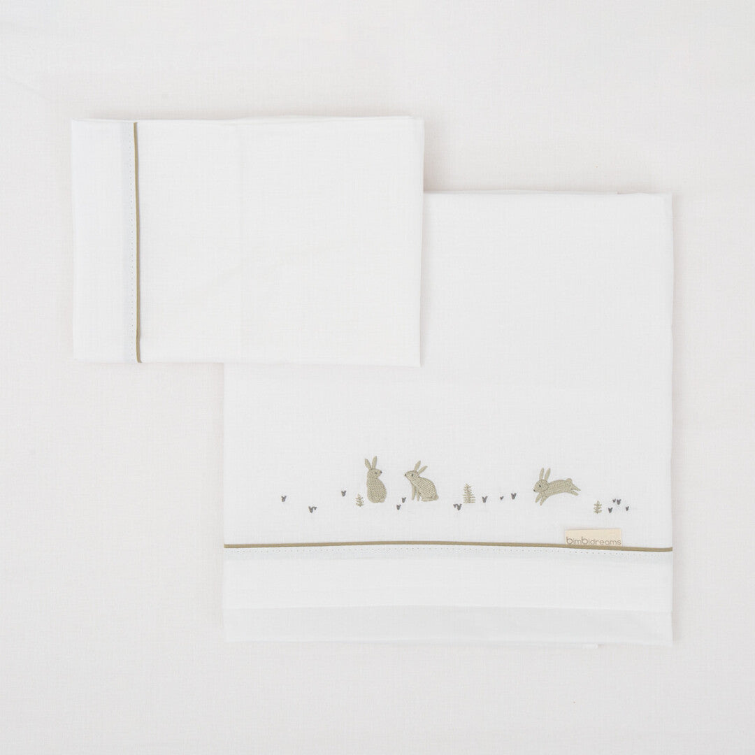 Juego de sábanas cuna 3 piezas Bunny Verde - BimbiDreams