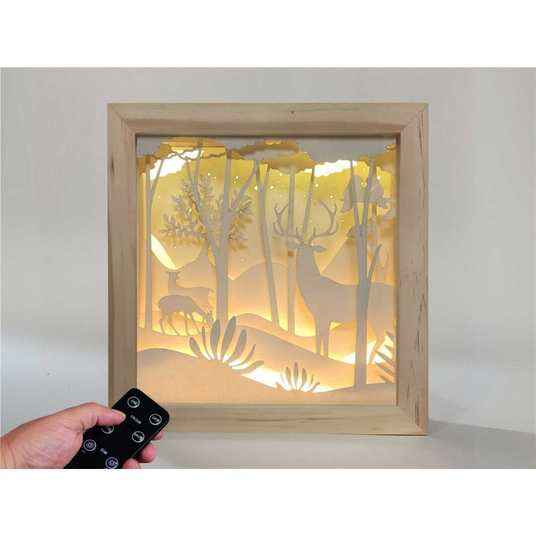 Lámpara Small Madera Bosque con ciervos - Cutout
