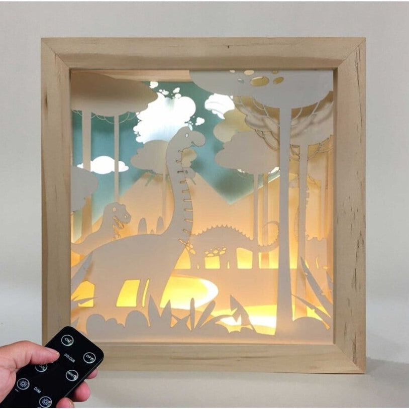 Lámpara Small Madera Dinosaurios - Cutout