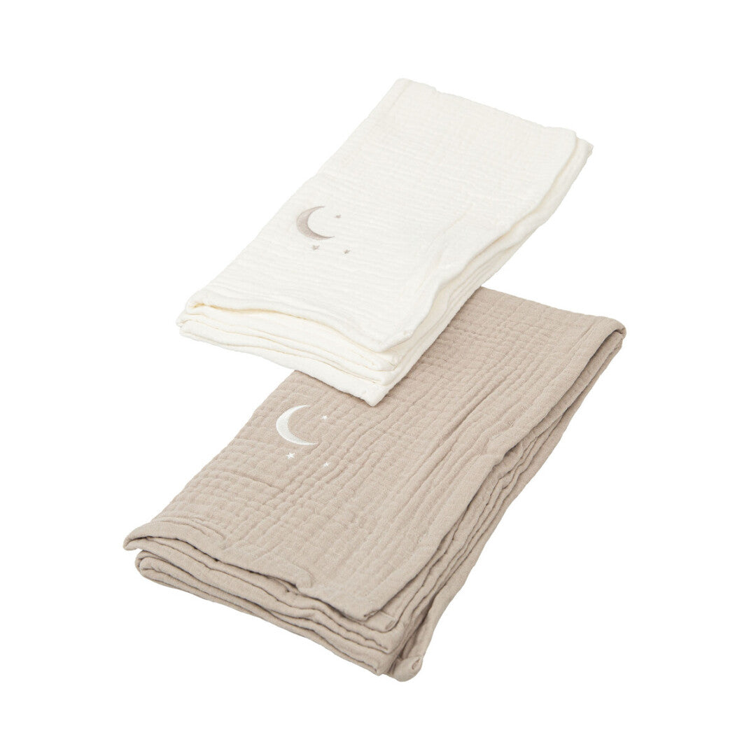 Gasitas Matalase de Algodón 60x60 pack 2 Gris Beige - BimbiDreams