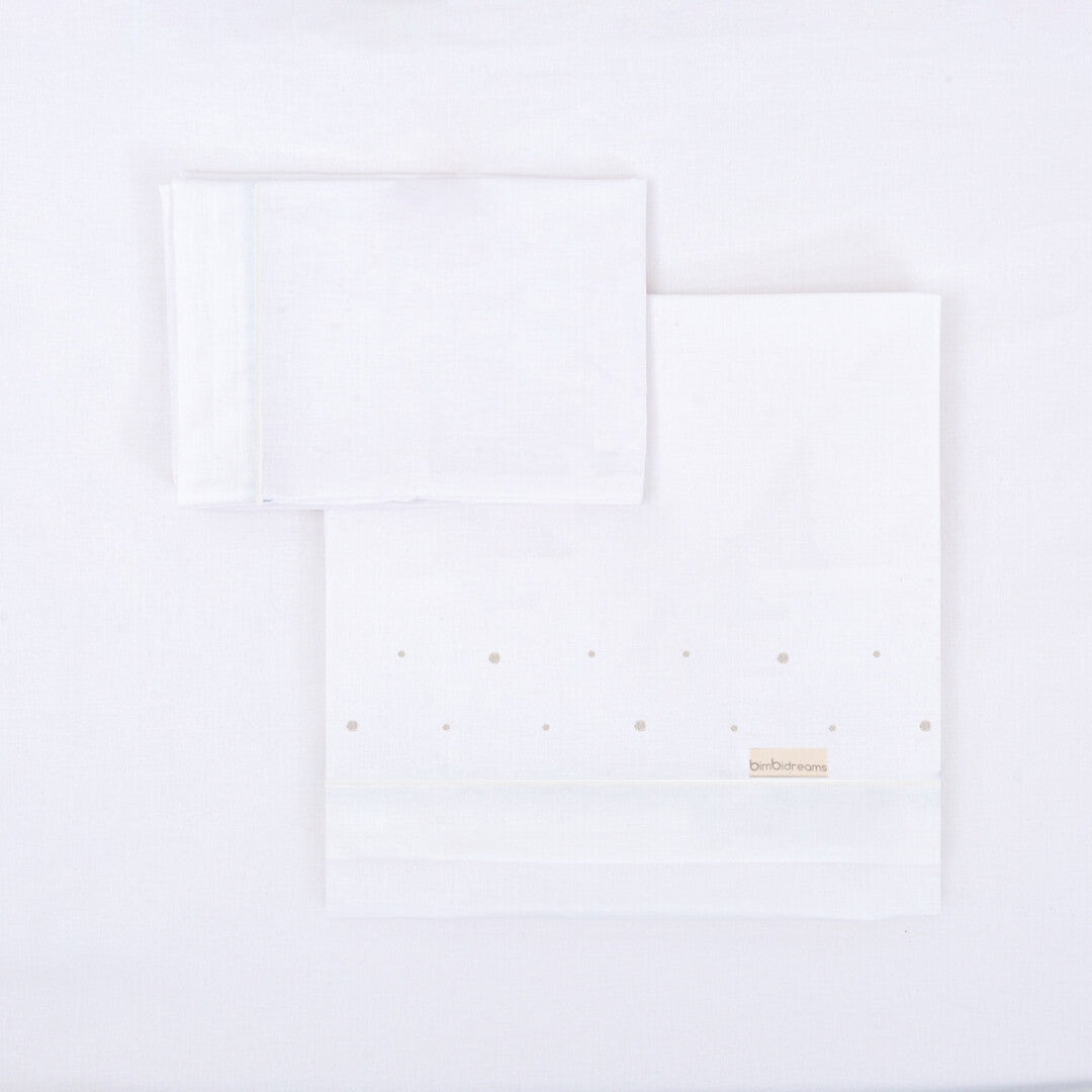 Sábanas cuna microlina 3 piezas Punts Gris - BimbiDreams