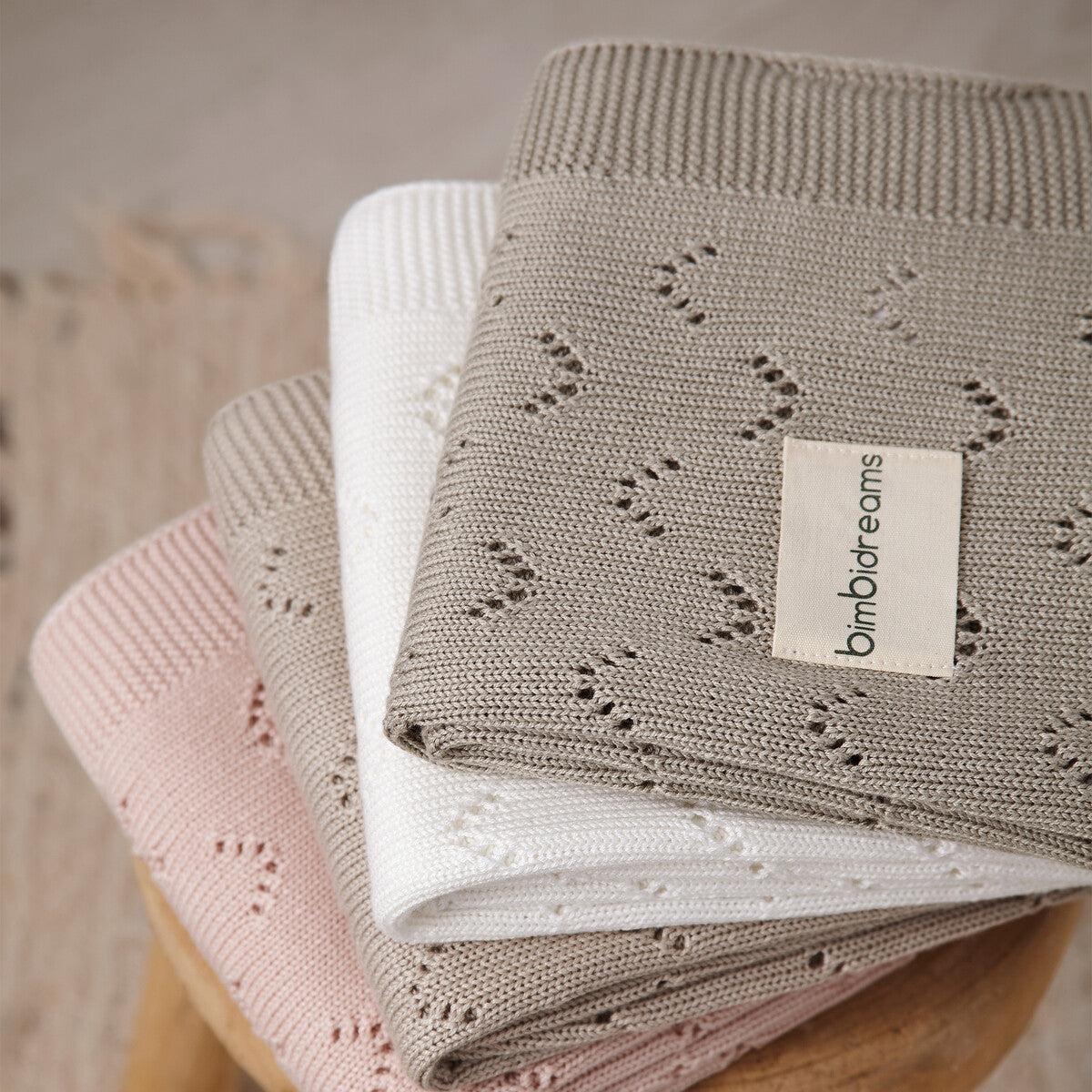 Toquilla de Tricot Bambú New 75x90 Rosa - Bimbidreams