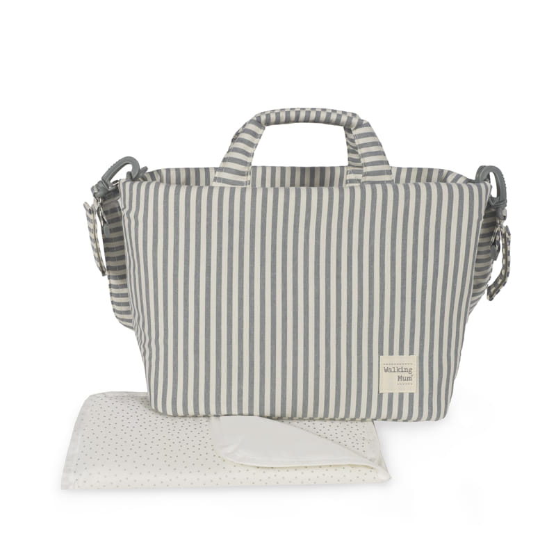 Bolsa Canastilla Praliné Rayas Matcha – Walking Mum