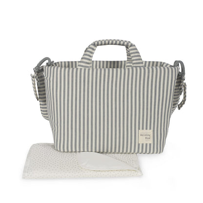 Bolsa Canastilla Praliné Rayas Matcha – Walking Mum