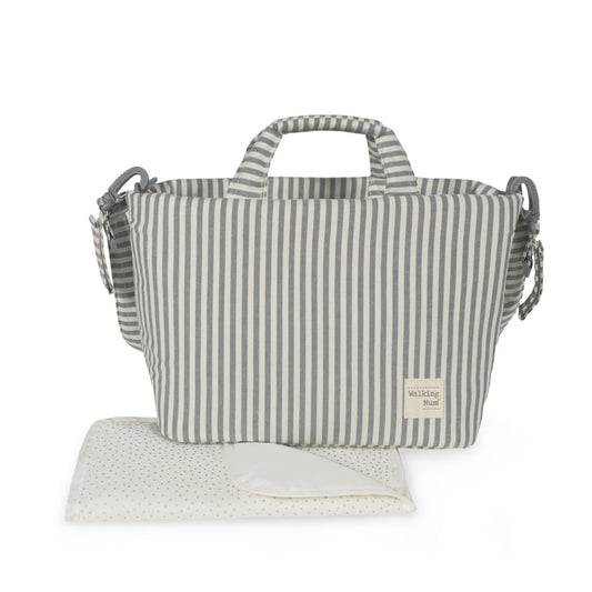 Bolsa Canastilla Praliné Rayas Matcha – Walking Mum