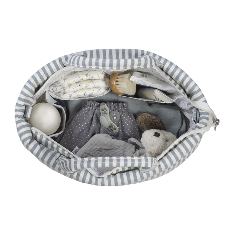 Bolsa Canastilla Praliné Rayas Matcha – Walking Mum