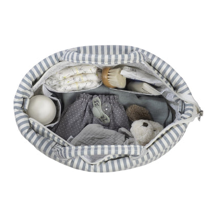 Bolsa Canastilla Praliné Rayas Matcha – Walking Mum
