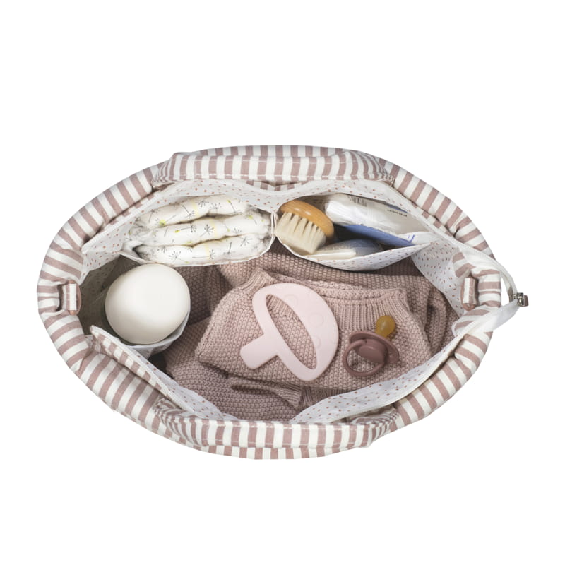 Bolsa Canastilla Praliné Rayas Moka – Walking Mum