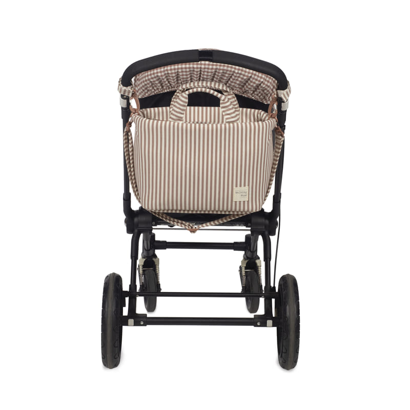 Bolsa Canastilla Praliné Rayas Moka – Walking Mum