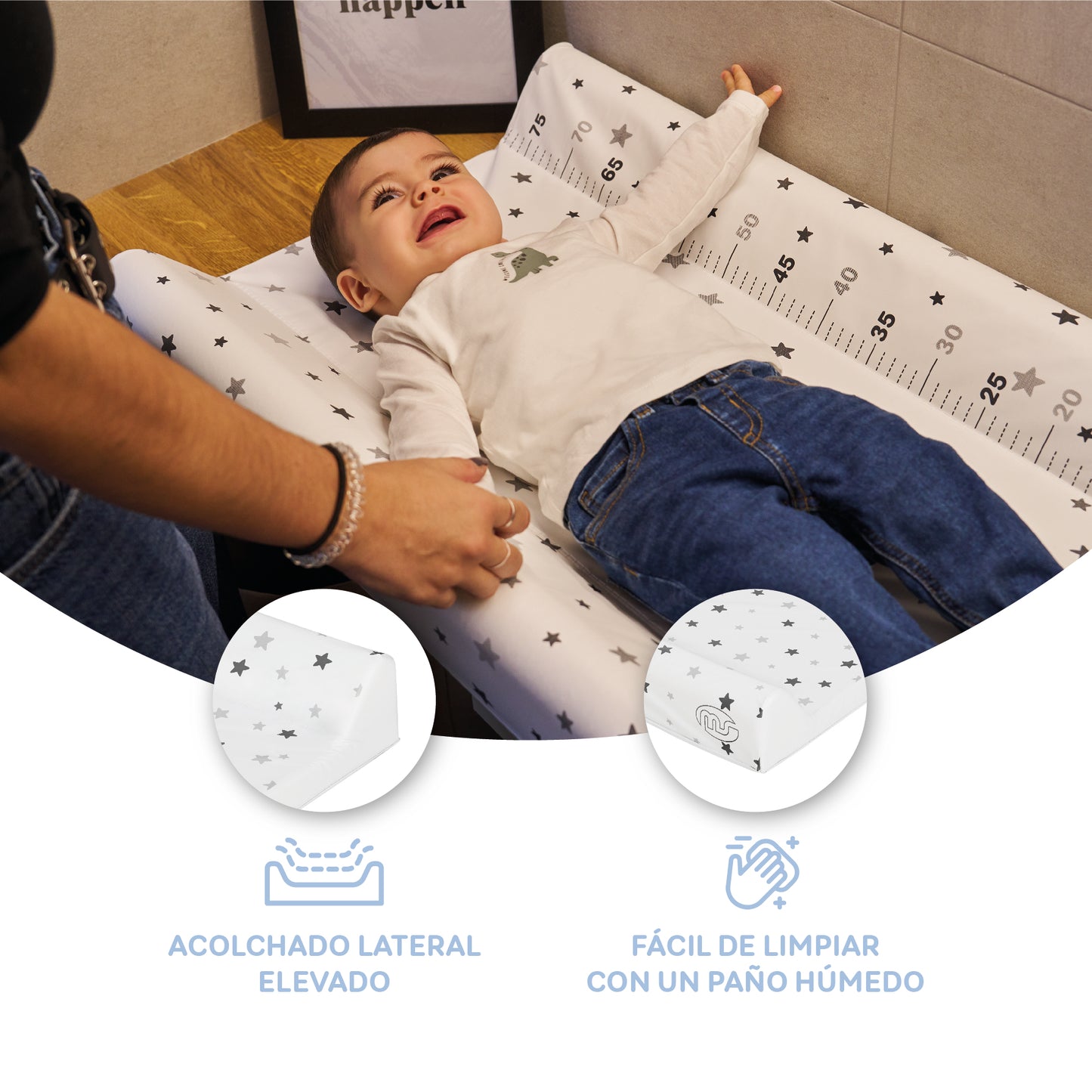 Colchón cambiador bebé 50x80 Stars - Innovaciones Ms