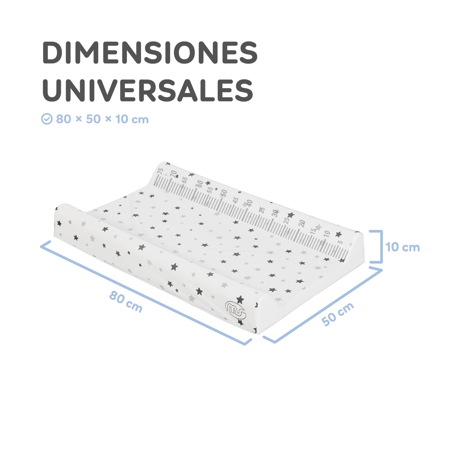 Colchón cambiador bebé 50x80 Stars - Innovaciones Ms