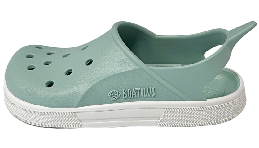 Zueco infantil barefoot Cloggy Green/White - Boatilus