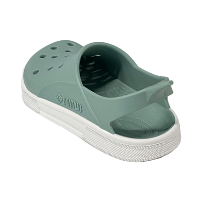 Zueco infantil barefoot Cloggy Green/White - Boatilus