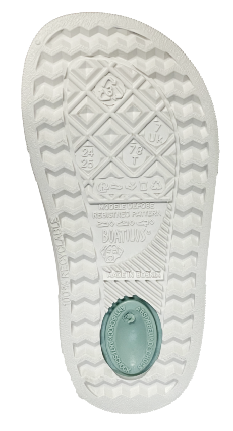 Zueco infantil barefoot Cloggy Green/White - Boatilus