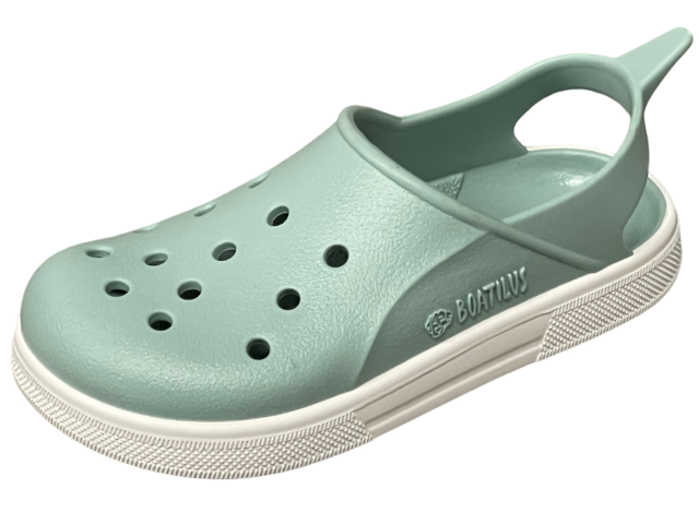 Zueco infantil barefoot Cloggy Green/White - Boatilus