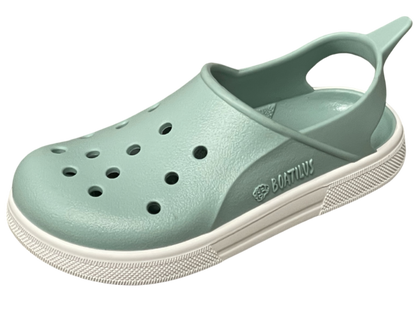 Zueco infantil barefoot Cloggy Green/White - Boatilus