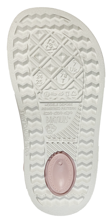 Zueco infantil barefoot Cloggy Pink/White - Boatilus