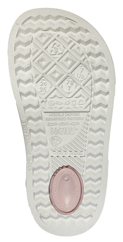 Zueco infantil barefoot Cloggy Pink/White - Boatilus