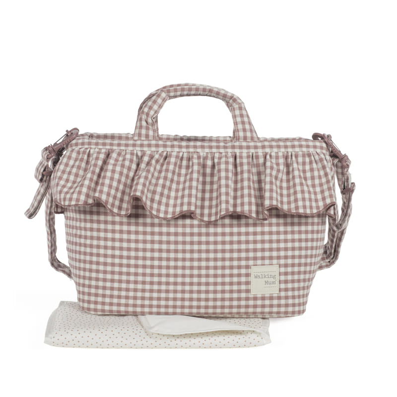 Bolsa Canastilla Praliné Vichy Moka – Walking Mum
