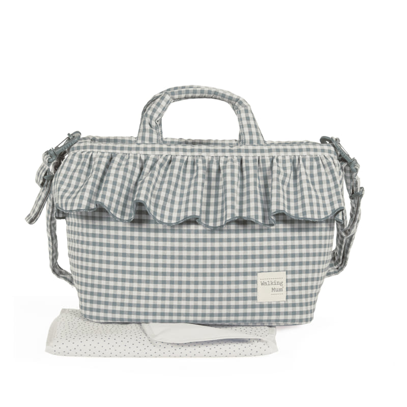 Bolsa Canastilla Praliné Vichy Matcha – Walking Mum