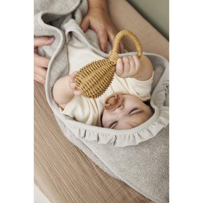 Capa de baño bebé con volante Terry Greige - Meyco Baby