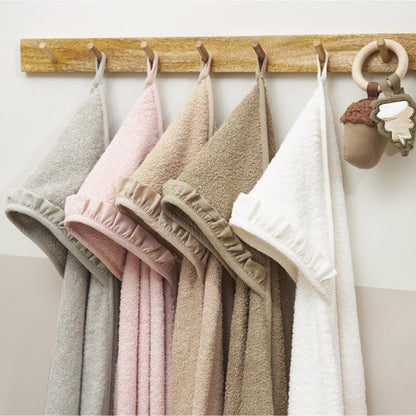 Capa de baño bebé con volante Terry Soft Pink - Meyco Baby