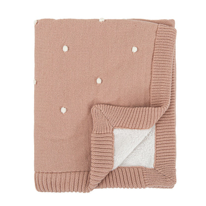 Manta tricot Dots Rosa Empolvado - Bimbidreams