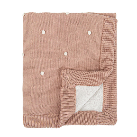 Manta tricot Dots Rosa Empolvado - Bimbidreams