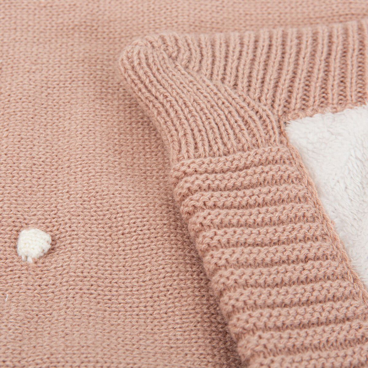 Manta tricot Dots Rosa Empolvado - Bimbidreams