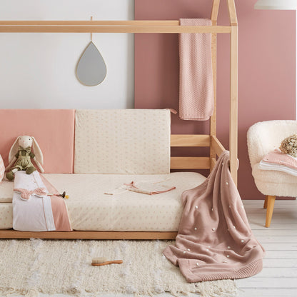 Manta tricot Dots Rosa Empolvado - Bimbidreams