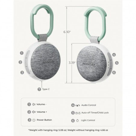 Máquina de sonido portátil con luz - Momcozy