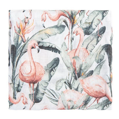 Muselina de bambú 120x120 Flamingo - Bimbidreams