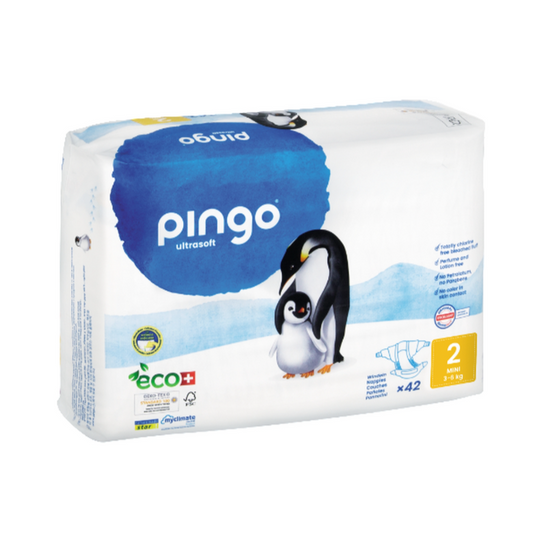 Pañales ecológicos talla 2 MINI (3-6 kg) 42 ud. - Pingo