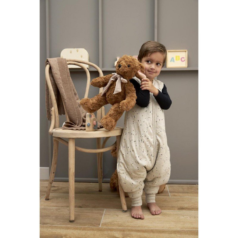 Saco de dormir con pies 80 cm Me-Rib Mini Spot Sand – Meyco Baby