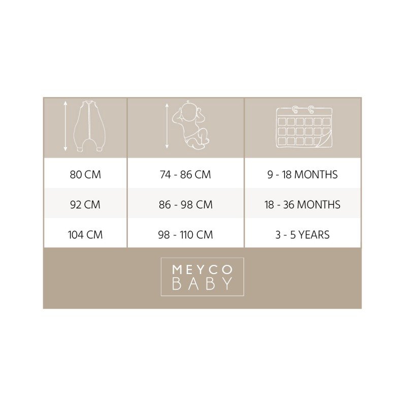 Saco de dormir con pies 80 cm Me-Branches Sand – Meyco Baby