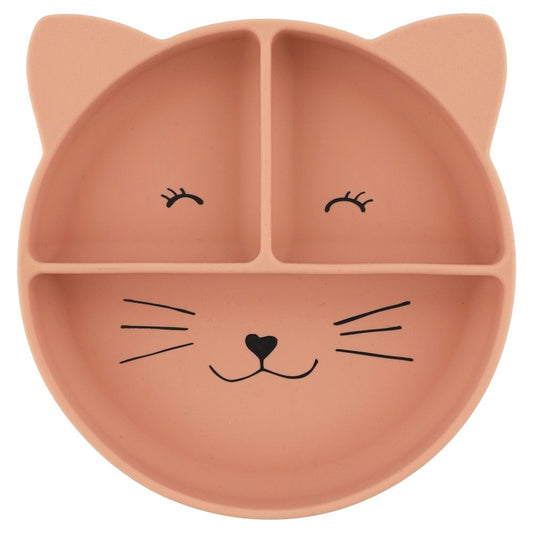 Plato silicona con compartimentos y ventosa Gato - Trixie