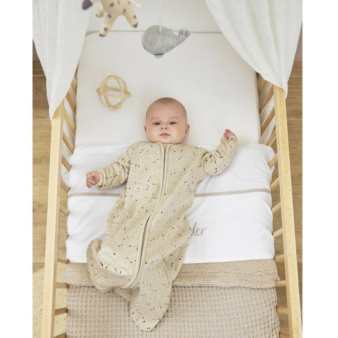 Sábana bajera punto cuna Me-Uni Off White pack 2 uds. - Meyco Baby