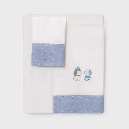 Sábanas minicuna bebé bordadas Cielo - Mayoral