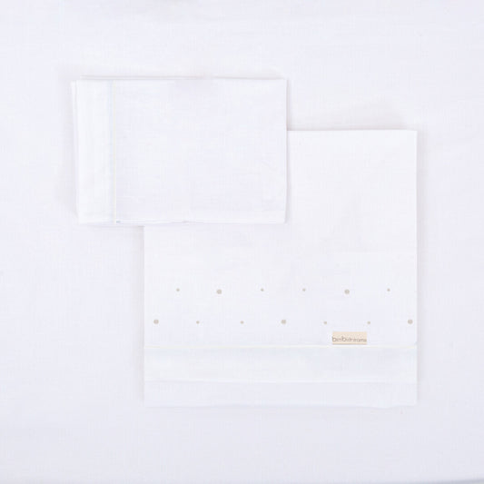 Sábanas cuna microlina 3 piezas Punts Gris - BimbiDreams