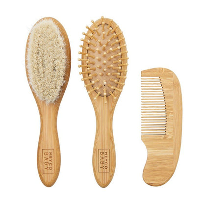 Set 3 piezas Peine-Cepillo Bambú - Meyco Baby
