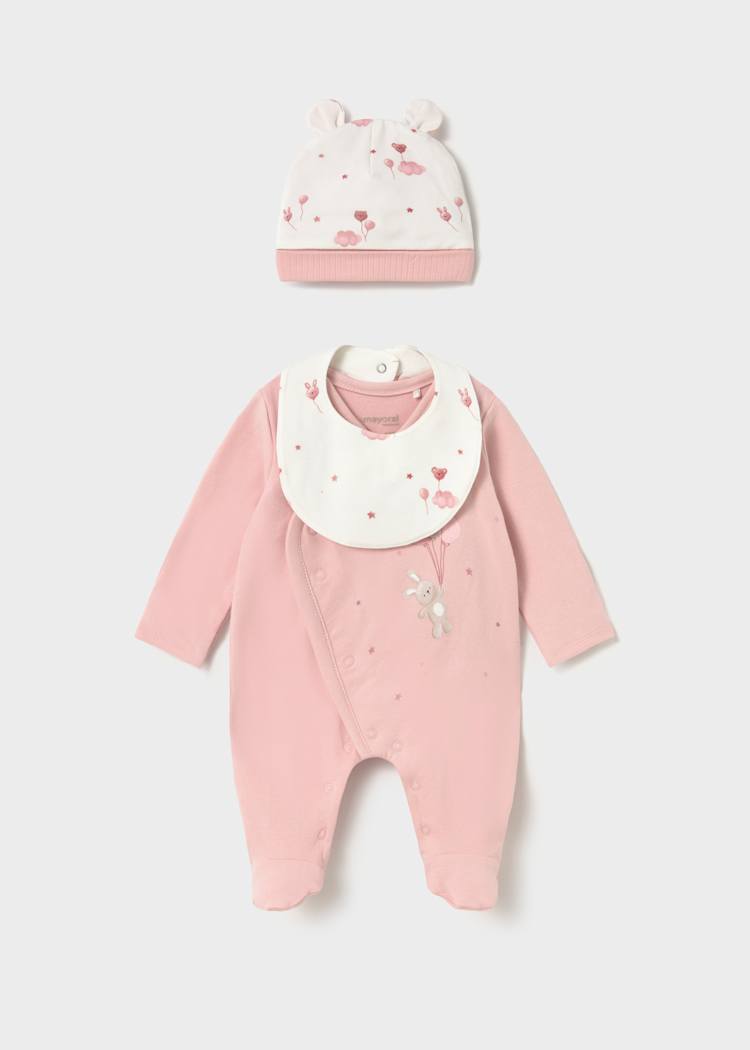 Set 3 piezas Regalo Pelele Rosa Baby - Mayoral