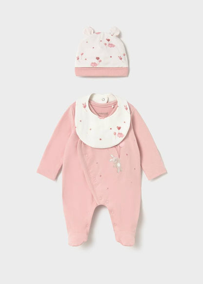 Set 3 piezas Regalo Pelele Rosa Baby - Mayoral