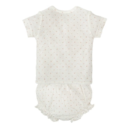 Conjunto Primera Puesta Jubón + Ranita Pointille Blanco Rosa - Bimbidreams