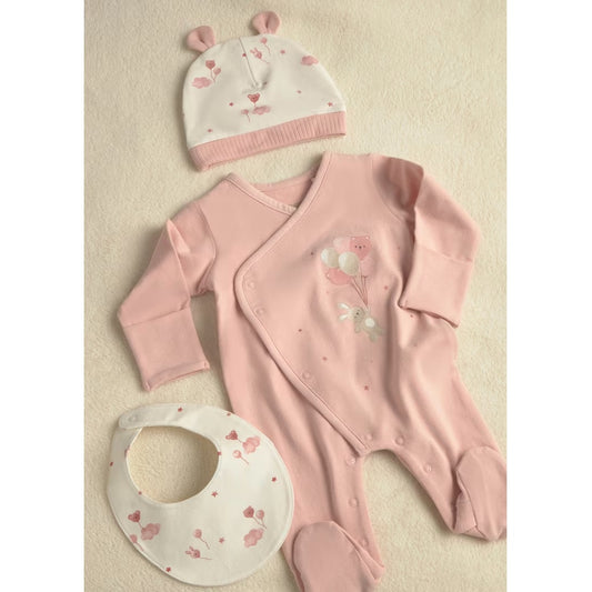Set 3 piezas Regalo Pelele Rosa Baby - Mayoral