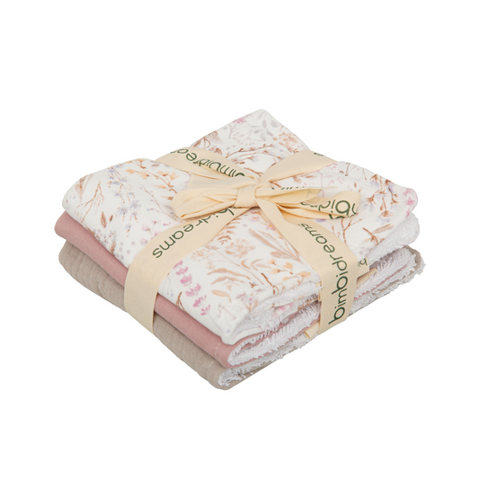Pack de 3 Toallitas reutilizables Niza lila - BimbiDreams