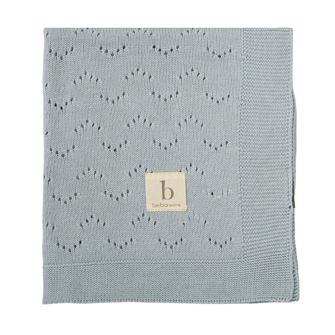 Toquilla de Tricot New Bambú 75x90 Azul Grisáceo - Bimbidreams